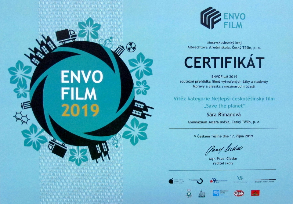 Certifikát za vítězný film